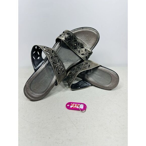 NAOT Strappy Slip On Wedge Sandals Womens Metallic Wedge Heel Cushioned Sz 39-8 - Picture 1 of 8